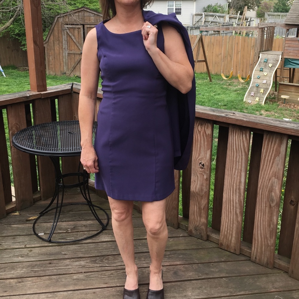 A5️⃣🌟! VTG Purple Sheath Dress & Jacket Set! EUC! - Picture 3 of 10